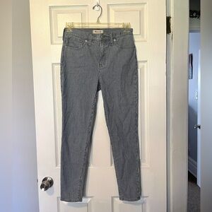Madewell Blue Striped Skinny Jeans